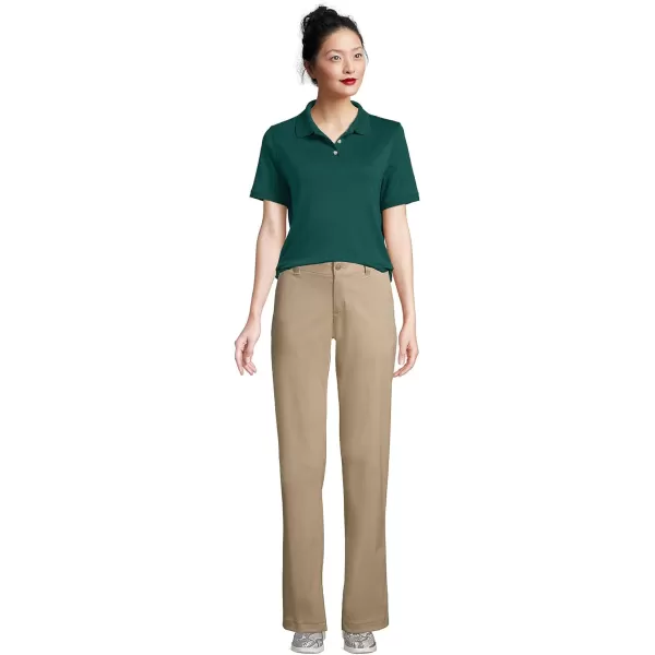 Lands End School Uniform Womens Short Sleeve Interlock Polo ShirtEvergreen