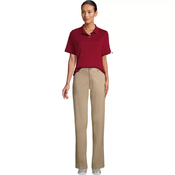 Lands End School Uniform Womens Short Sleeve Interlock Polo ShirtGarnet