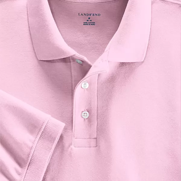 Lands End School Uniform Womens Short Sleeve Interlock Polo ShirtIce Pink