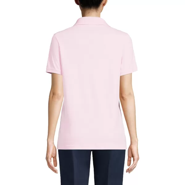 Lands End School Uniform Womens Short Sleeve Interlock Polo ShirtIce Pink