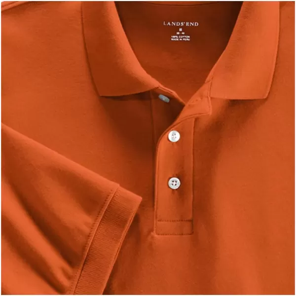 Lands End School Uniform Womens Short Sleeve Interlock Polo ShirtOrange Spice