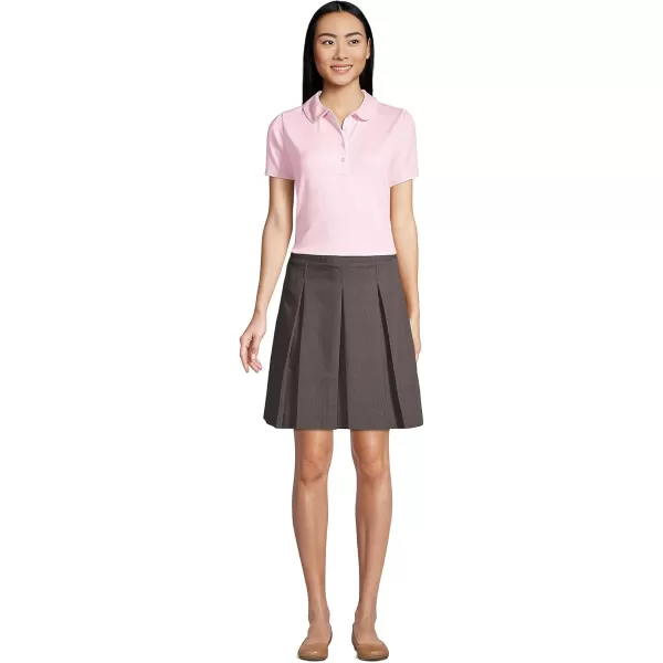 Lands End School Uniform Womens Short Sleeve Peter Pan Collar Polo ShirtIce Pink