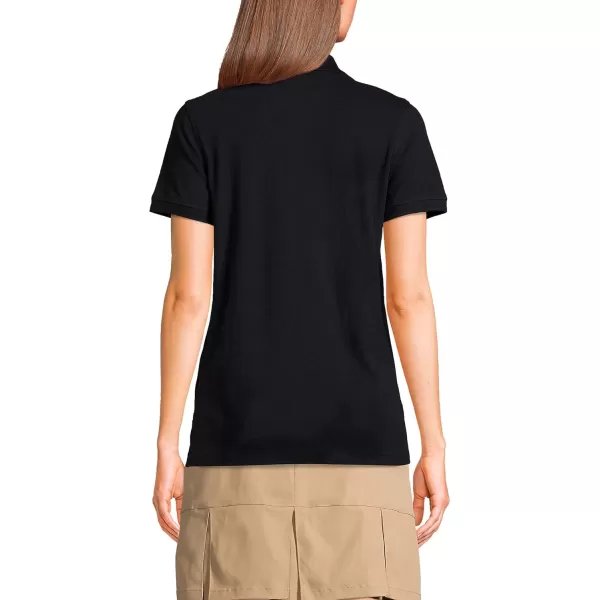 Lands End School Uniform Young Womens Short Sleeve Mesh Polo ShirtBlack