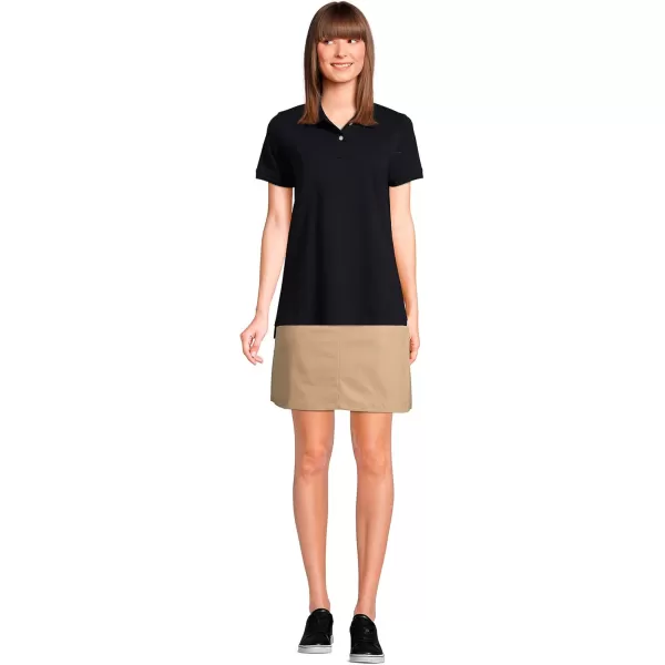 Lands End School Uniform Young Womens Short Sleeve Mesh Polo ShirtBlack