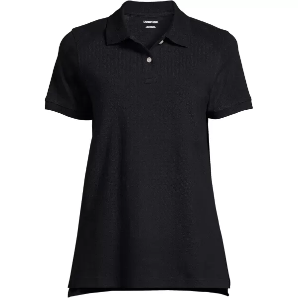 Lands End School Uniform Young Womens Short Sleeve Mesh Polo ShirtBlack