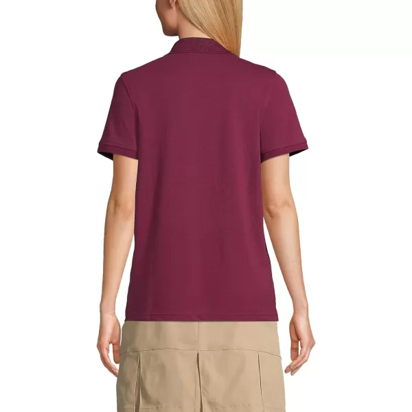 Lands End School Uniform Young Womens Short Sleeve Mesh Polo ShirtBurgundy