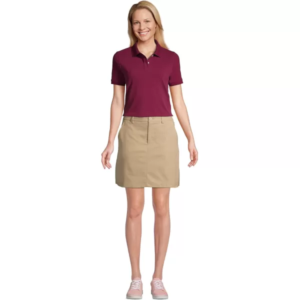 Lands End School Uniform Young Womens Short Sleeve Mesh Polo ShirtBurgundy