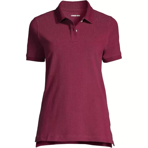 Lands End School Uniform Young Womens Short Sleeve Mesh Polo ShirtBurgundy