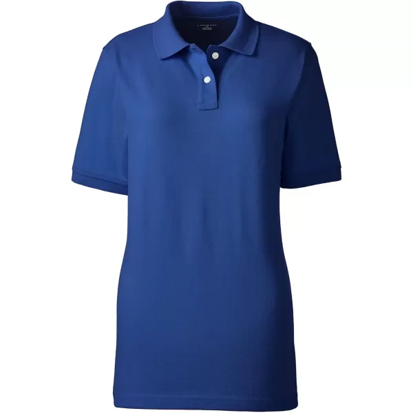 Lands End School Uniform Young Womens Short Sleeve Mesh Polo ShirtCobalt