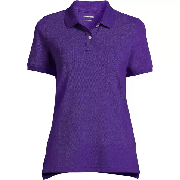 Lands End School Uniform Young Womens Short Sleeve Mesh Polo ShirtDeep Purple