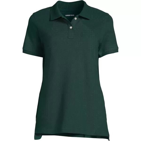 Lands End School Uniform Young Womens Short Sleeve Mesh Polo ShirtEvergreen