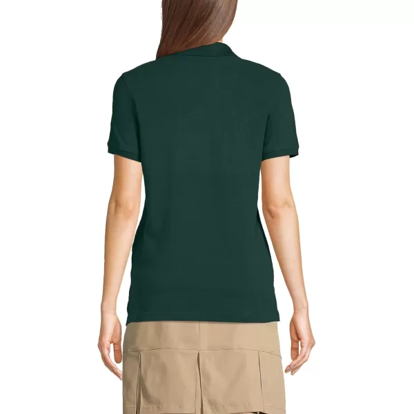 Lands End School Uniform Young Womens Short Sleeve Mesh Polo ShirtEvergreen