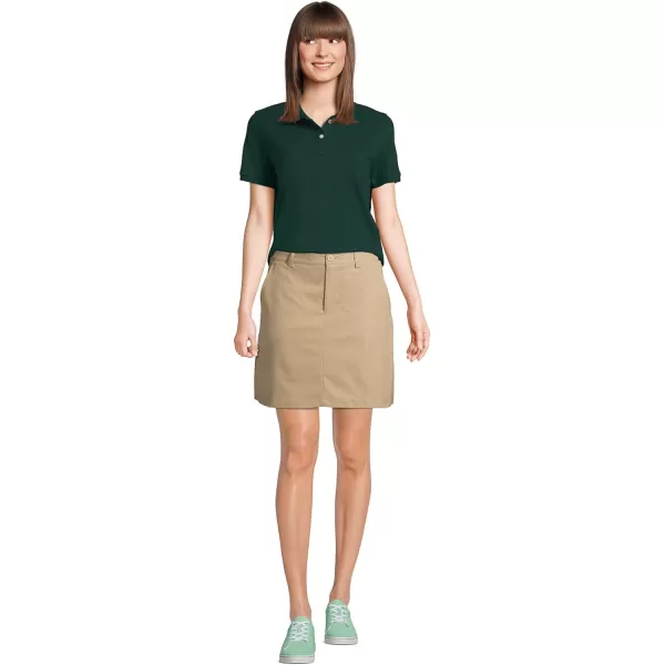 Lands End School Uniform Young Womens Short Sleeve Mesh Polo ShirtEvergreen