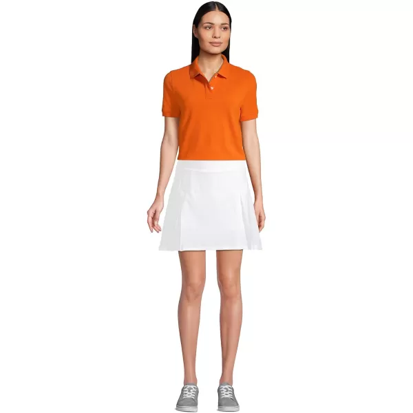 Lands End School Uniform Young Womens Short Sleeve Mesh Polo ShirtOrange Spice