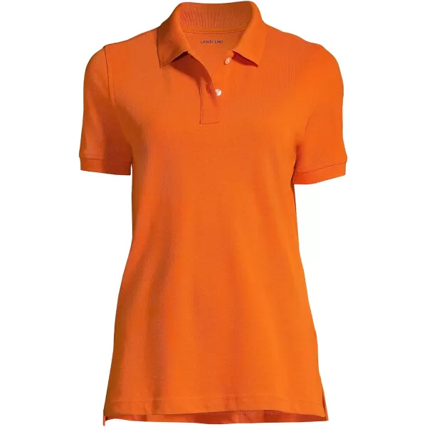 Lands End School Uniform Young Womens Short Sleeve Mesh Polo ShirtOrange Spice