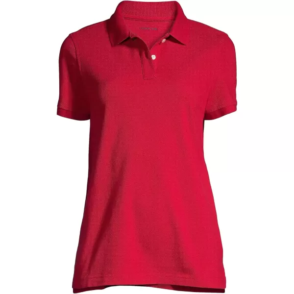 Lands End School Uniform Young Womens Short Sleeve Mesh Polo ShirtRed