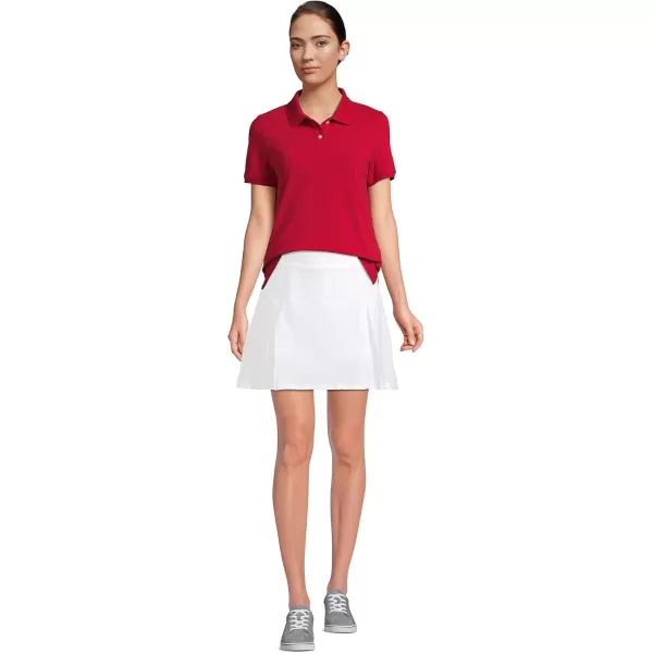 Lands End School Uniform Young Womens Short Sleeve Mesh Polo ShirtRed