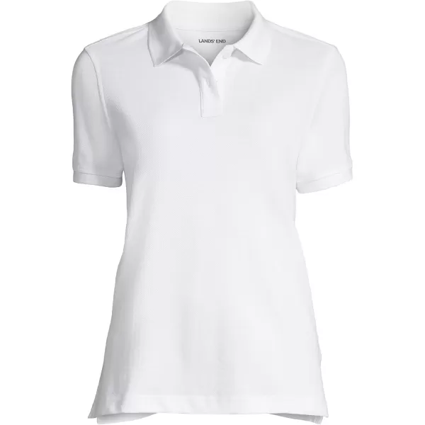 Lands End School Uniform Young Womens Short Sleeve Mesh Polo ShirtWhite