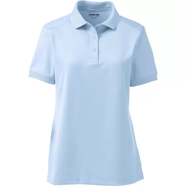 Lands End School Uniform Young Womens Short Sleeve Rapid Dry Polo ShirtBlue