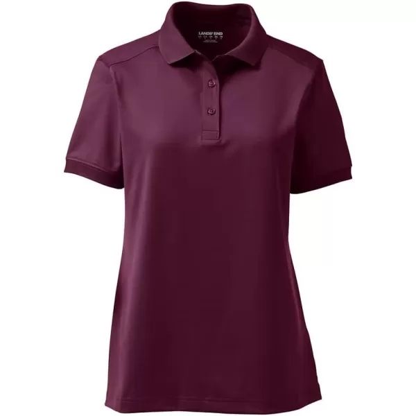 Lands End School Uniform Young Womens Short Sleeve Rapid Dry Polo ShirtBurgundy