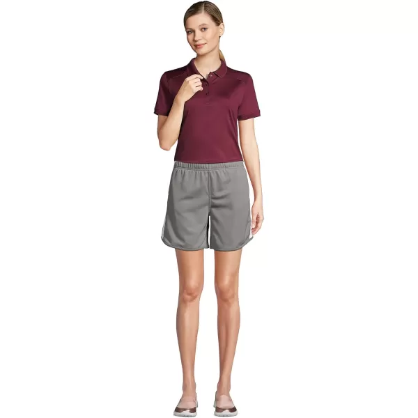 Lands End School Uniform Young Womens Short Sleeve Rapid Dry Polo ShirtBurgundy