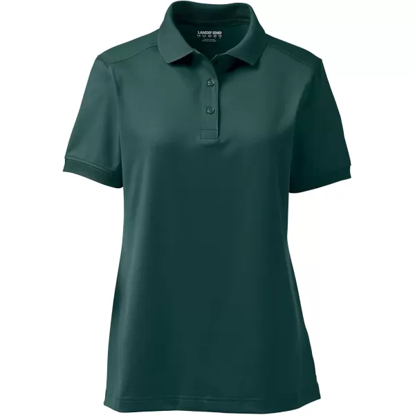 Lands End School Uniform Young Womens Short Sleeve Rapid Dry Polo ShirtEvergreen