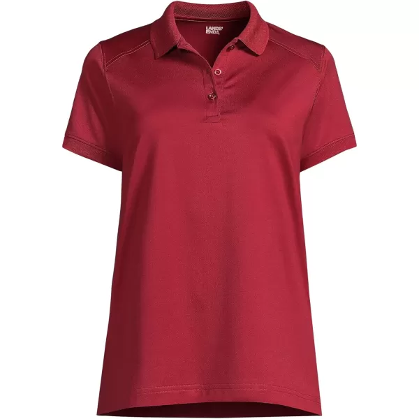 Lands End School Uniform Young Womens Short Sleeve Rapid Dry Polo ShirtGarnet