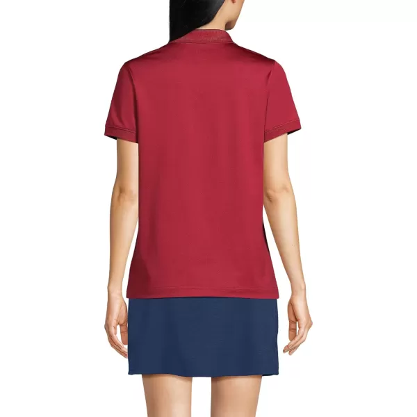 Lands End School Uniform Young Womens Short Sleeve Rapid Dry Polo ShirtGarnet