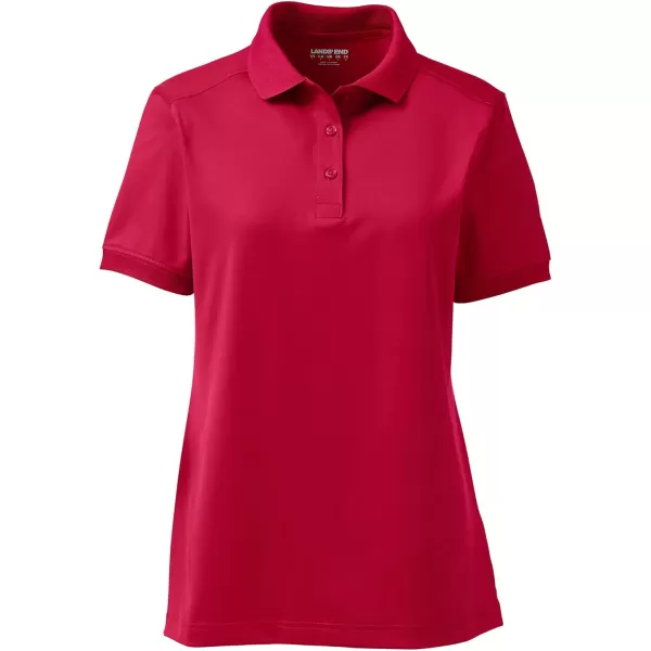 Lands End School Uniform Young Womens Short Sleeve Rapid Dry Polo ShirtRed