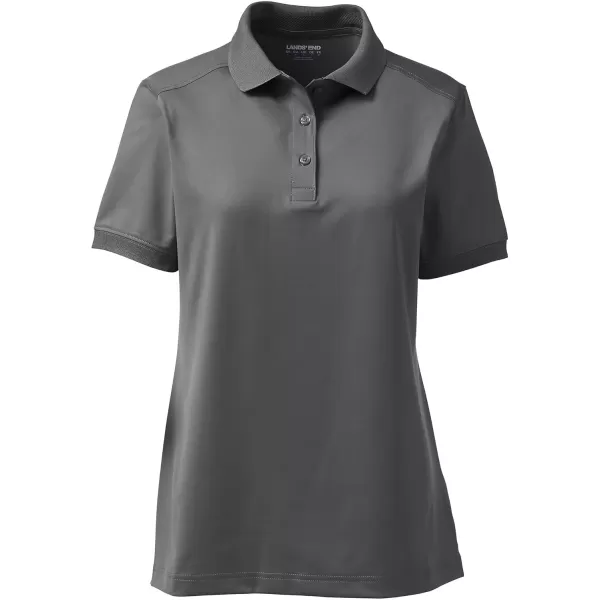 Lands End School Uniform Young Womens Short Sleeve Rapid Dry Polo ShirtSoapstone