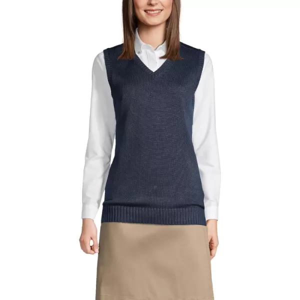 Lands End School Uniform Womens Cotton Modal Sweater VestClassic Navy