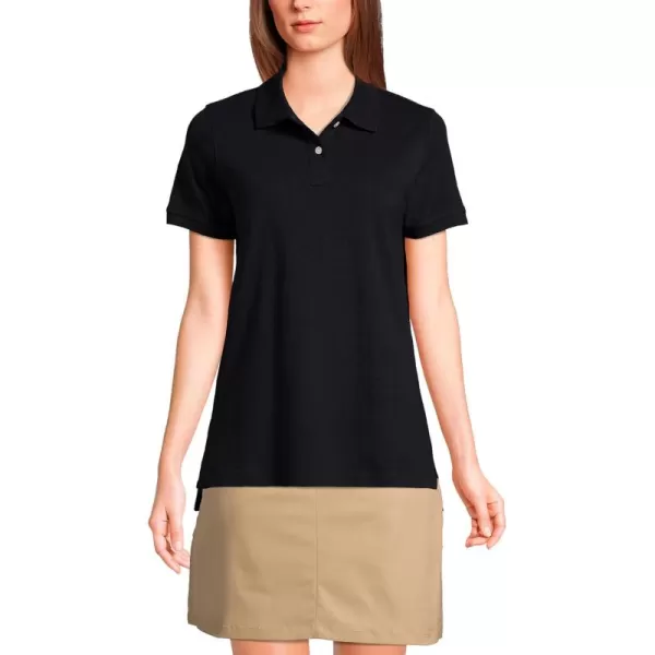 Lands End School Uniform Young Womens Short Sleeve Mesh Polo ShirtBlack