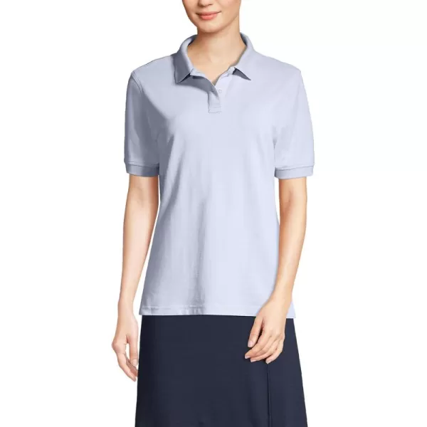 Lands End School Uniform Young Womens Short Sleeve Mesh Polo ShirtBlue