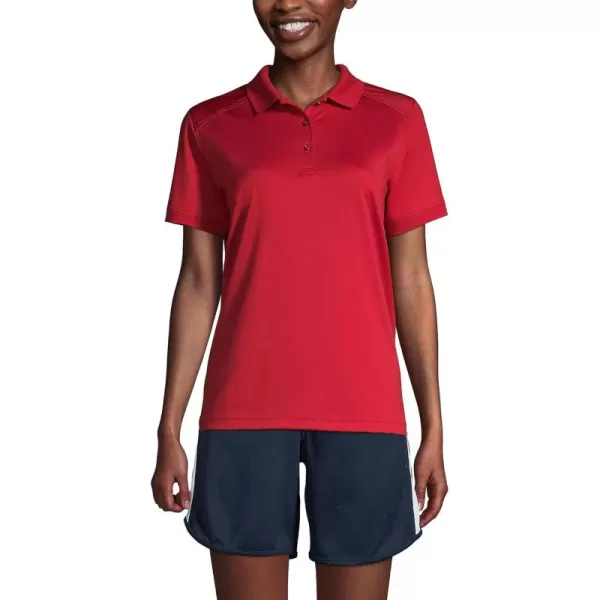 Lands End School Uniform Young Womens Short Sleeve Rapid Dry Polo ShirtRed