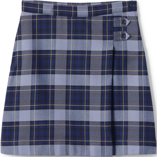 Lands End School Uniform Girls Solid Aline Skirt Below The KneeClassic Navy Plaid