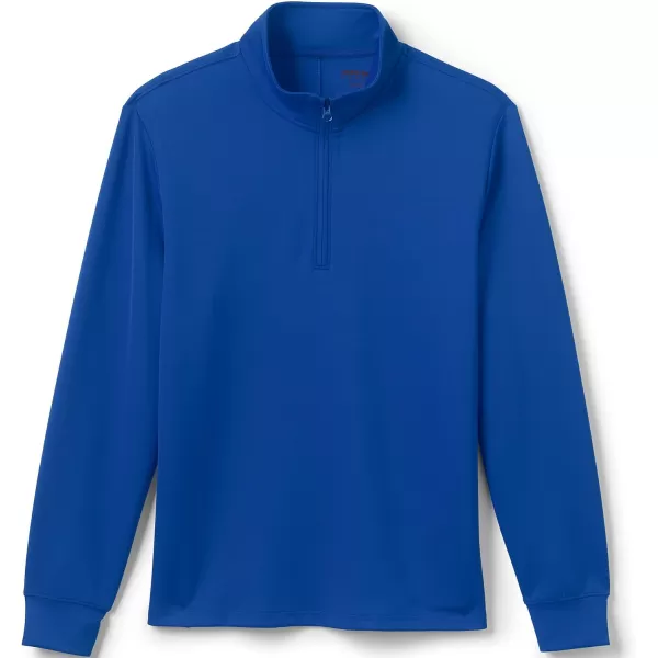 Lands End School Uniform Mens Quarter Zip PulloverCobalt