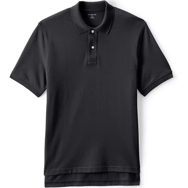 Lands End School Uniform Young Mens Short Sleeve Mesh Polo ShirtBlack