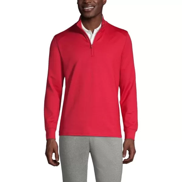 Lands End School Uniform Mens Quarter Zip PulloverRed