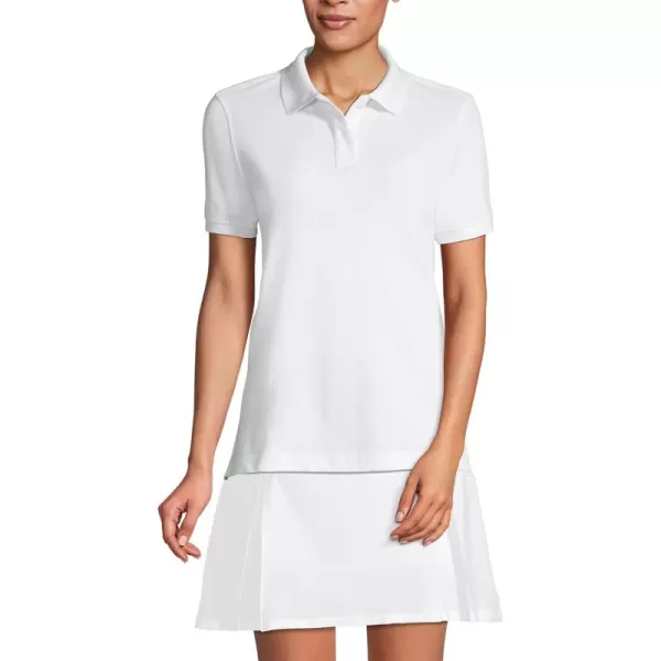 Lands End School Uniform Young Womens Tall Short Sleeve Mesh Polo ShirtWhite