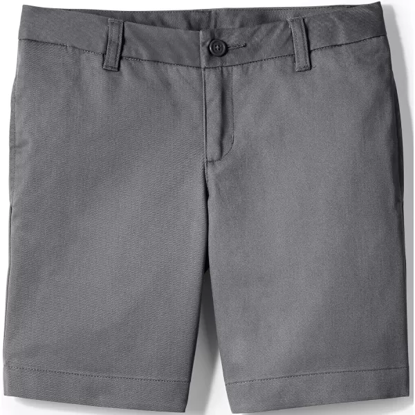 Lands End Girls Plain Front Blend Chino ShortsArctic Gray