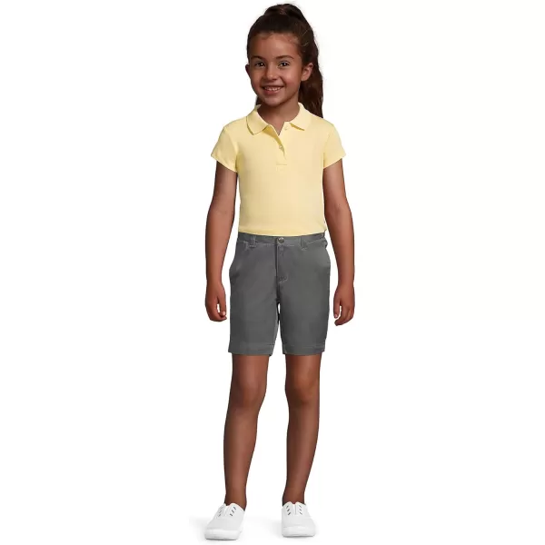 Lands End Girls Plain Front Blend Chino ShortsArctic Gray