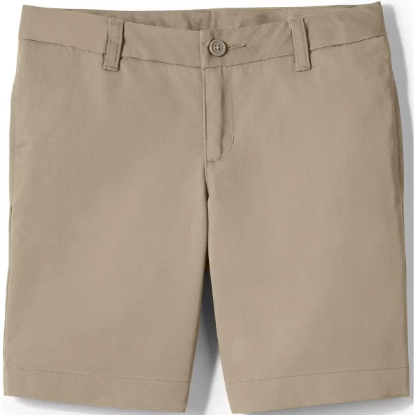 Lands End Girls Plain Front Blend Chino ShortsKhaki