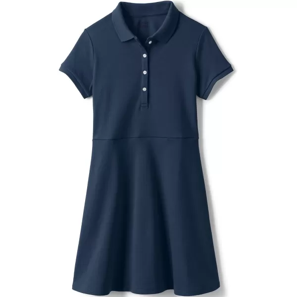 Lands End Girls Short Sleeve Interlock Polo DressClassic Navy