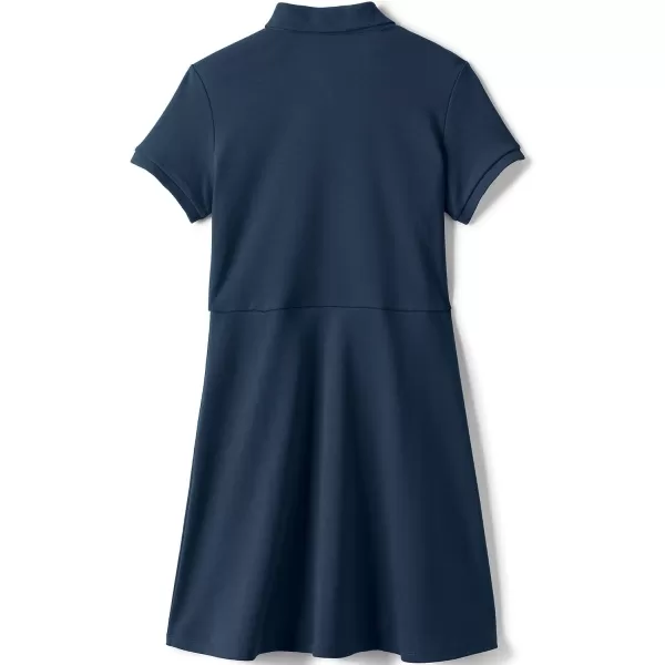 Lands End Girls Short Sleeve Interlock Polo DressClassic Navy