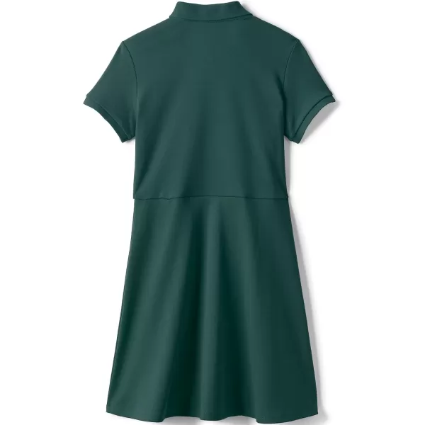 Lands End Girls Short Sleeve Interlock Polo DressEvergreen