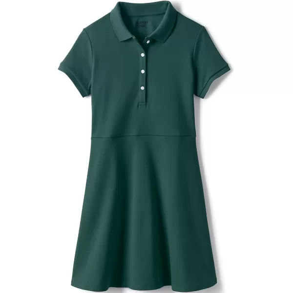 Lands End Girls Short Sleeve Interlock Polo DressEvergreen