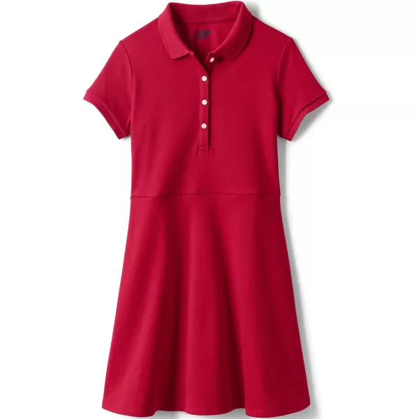 Lands End Girls Short Sleeve Interlock Polo DressRed