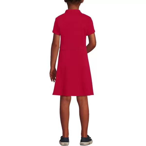 Lands End Girls Short Sleeve Interlock Polo DressRed