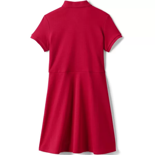 Lands End Girls Short Sleeve Interlock Polo DressRed