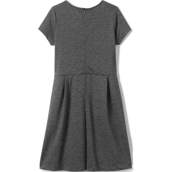 Lands End Girls Short Sleeve Ponte DressCharcoal Heather